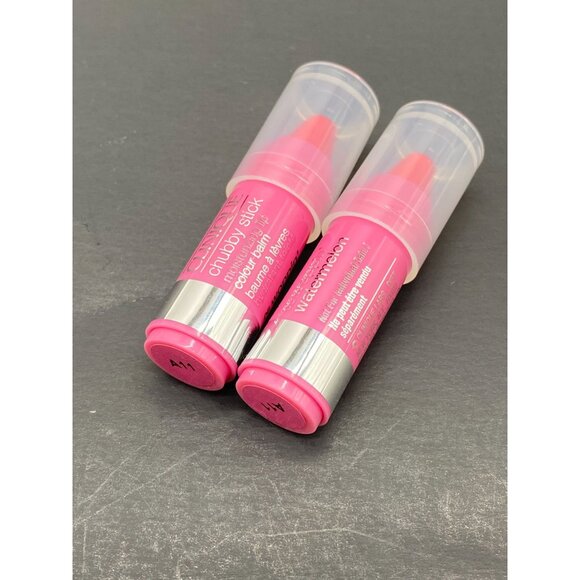 2 Clinique Chubby Stick Moisturizing Lip Colour Balm, 06 woppin watermelon (Mini - Picture 4 of 5